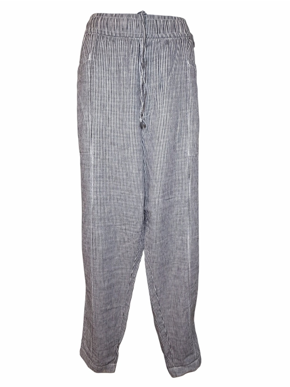 Old Navy Women's Navy and White Stripe Linen-Blend Pants XL Tall - Picture 1 of 7